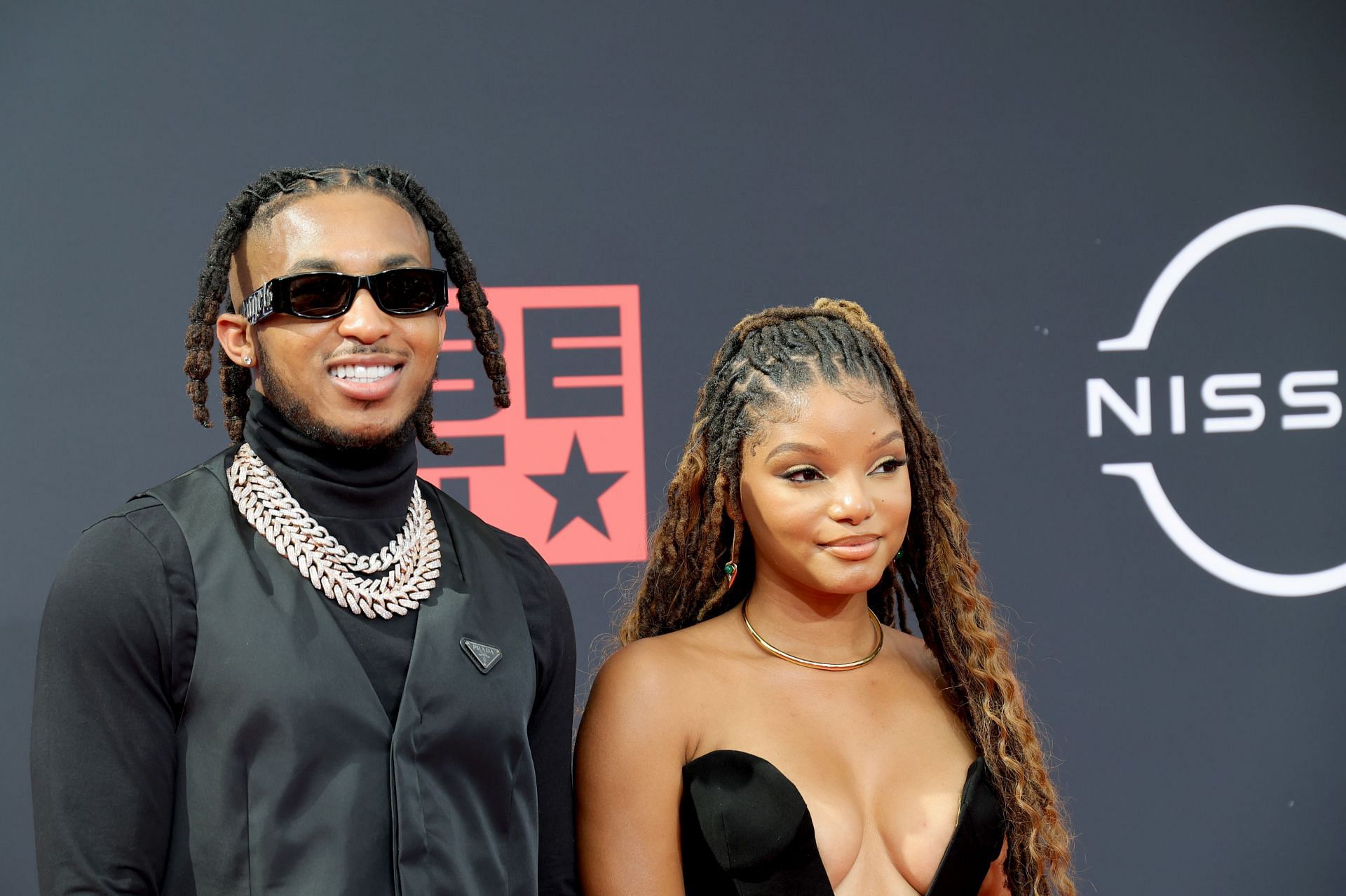 Darryl Dwayne Granberry Jr. and Halle Bailey attend the 2022 BET Awards at Microsoft Theater on June 26, 2022, in Los Angeles (Image via Getty)